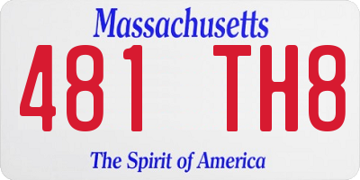 MA license plate 481TH8