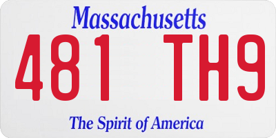 MA license plate 481TH9
