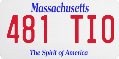 MA license plate 481TI0