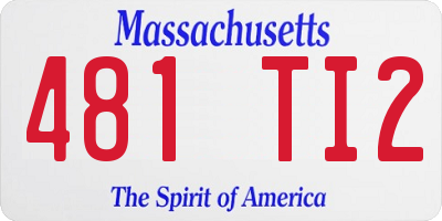 MA license plate 481TI2