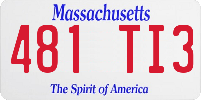 MA license plate 481TI3