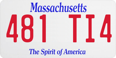 MA license plate 481TI4
