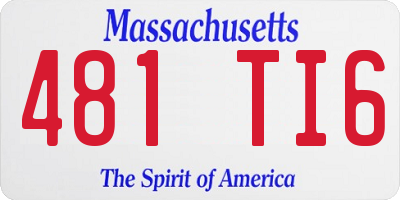 MA license plate 481TI6