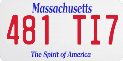 MA license plate 481TI7