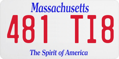 MA license plate 481TI8