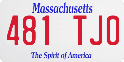 MA license plate 481TJ0