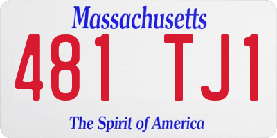 MA license plate 481TJ1