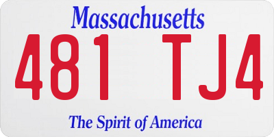 MA license plate 481TJ4