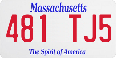 MA license plate 481TJ5