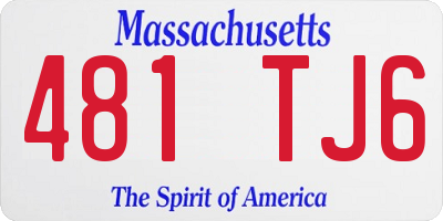 MA license plate 481TJ6
