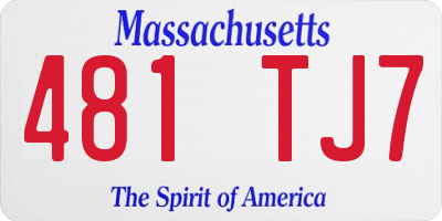 MA license plate 481TJ7