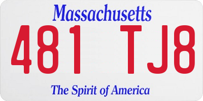 MA license plate 481TJ8
