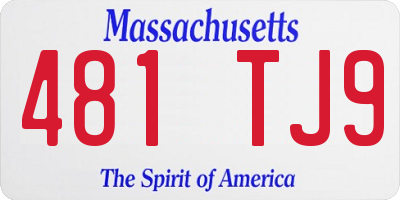 MA license plate 481TJ9