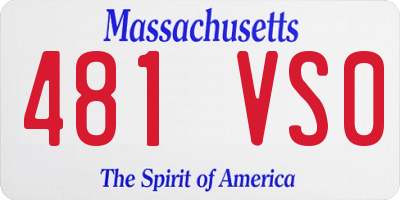 MA license plate 481VS0