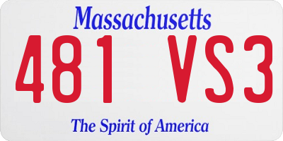 MA license plate 481VS3