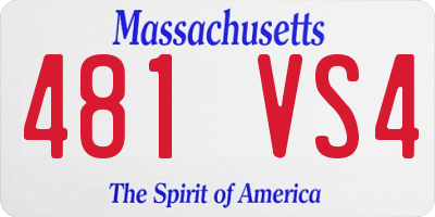 MA license plate 481VS4