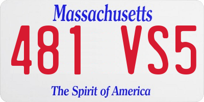MA license plate 481VS5