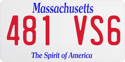MA license plate 481VS6
