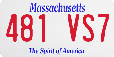 MA license plate 481VS7