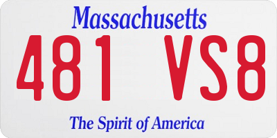 MA license plate 481VS8