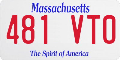 MA license plate 481VT0