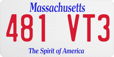 MA license plate 481VT3