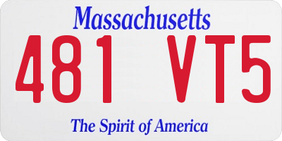 MA license plate 481VT5