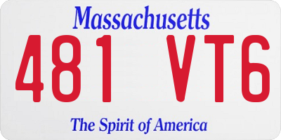 MA license plate 481VT6