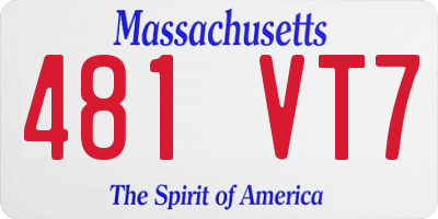 MA license plate 481VT7