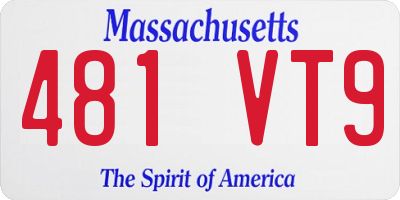 MA license plate 481VT9