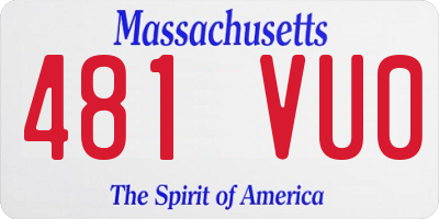 MA license plate 481VU0