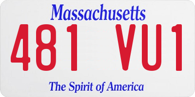 MA license plate 481VU1