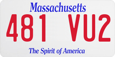 MA license plate 481VU2