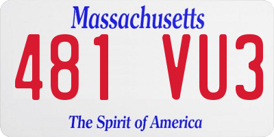 MA license plate 481VU3