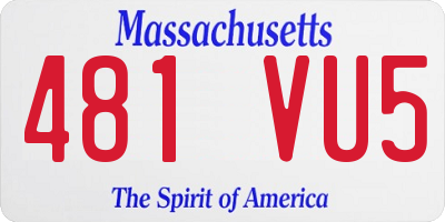 MA license plate 481VU5