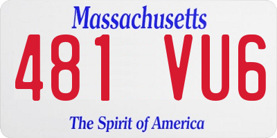 MA license plate 481VU6