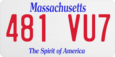 MA license plate 481VU7
