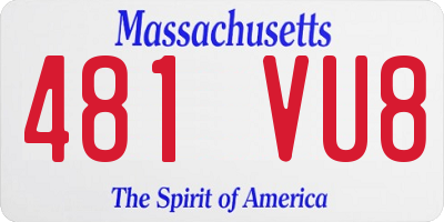 MA license plate 481VU8