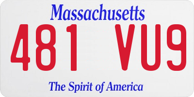 MA license plate 481VU9