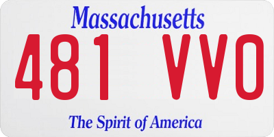MA license plate 481VV0