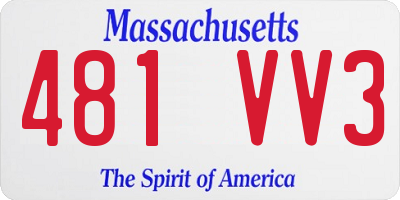MA license plate 481VV3