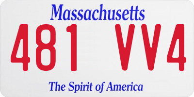 MA license plate 481VV4