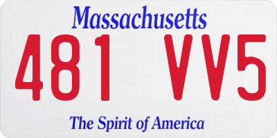 MA license plate 481VV5