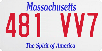 MA license plate 481VV7