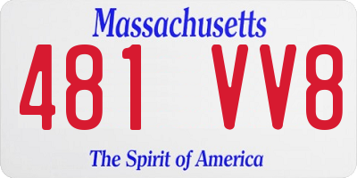 MA license plate 481VV8