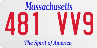 MA license plate 481VV9