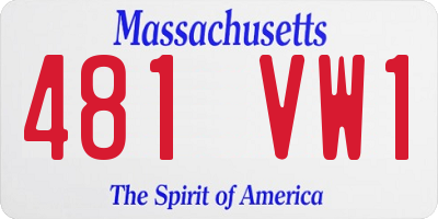 MA license plate 481VW1