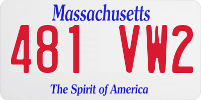 MA license plate 481VW2