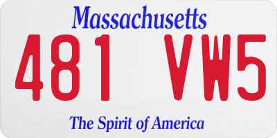 MA license plate 481VW5