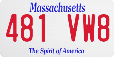 MA license plate 481VW8
